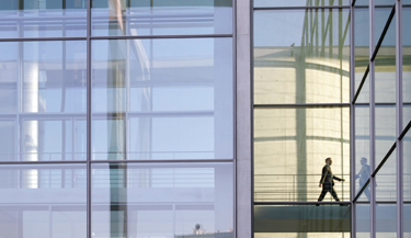 Deluxe window film on office building provides solar control benefits 