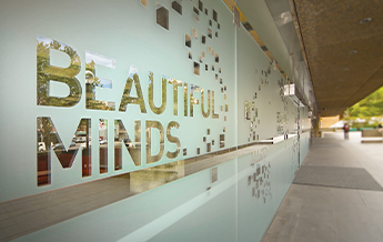 Frost film used to create custom look in commercial space 