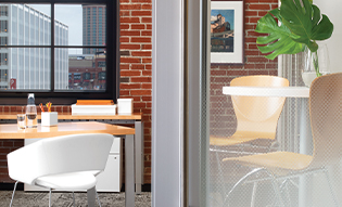 Gradient window film creates mild privacy transition 