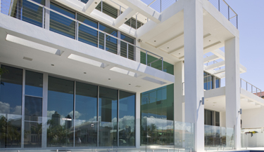 Reflective window film on home 