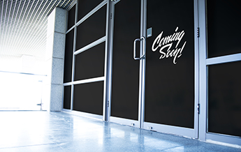 Specialty decorative films creates privacy while retail space is under construction 