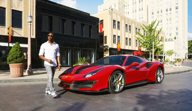 Ceramic window tint used to protect red Ferrari 