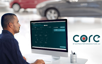  Core cutting software being used to custom fit film for a car 